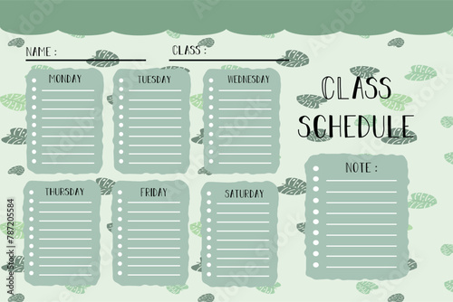 class schedule template with nature background