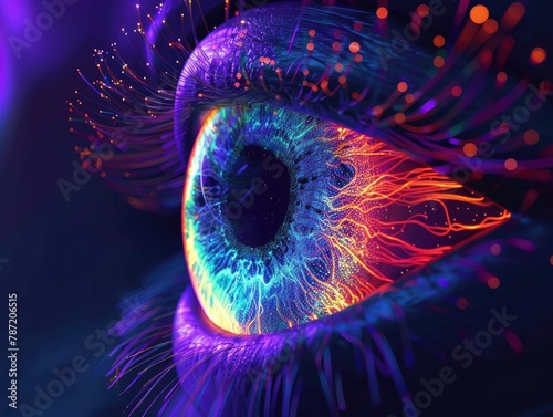Colorful eyeballs, painted art