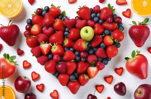 Fruits in the shape of a heart.