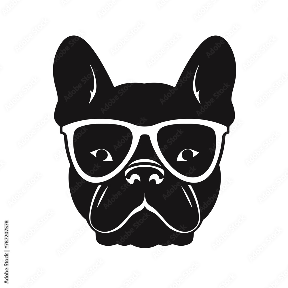 french bulldog wear sunglasses logo icon design vector illustration french bulldog wear sunglasses logo icon design vector illustration