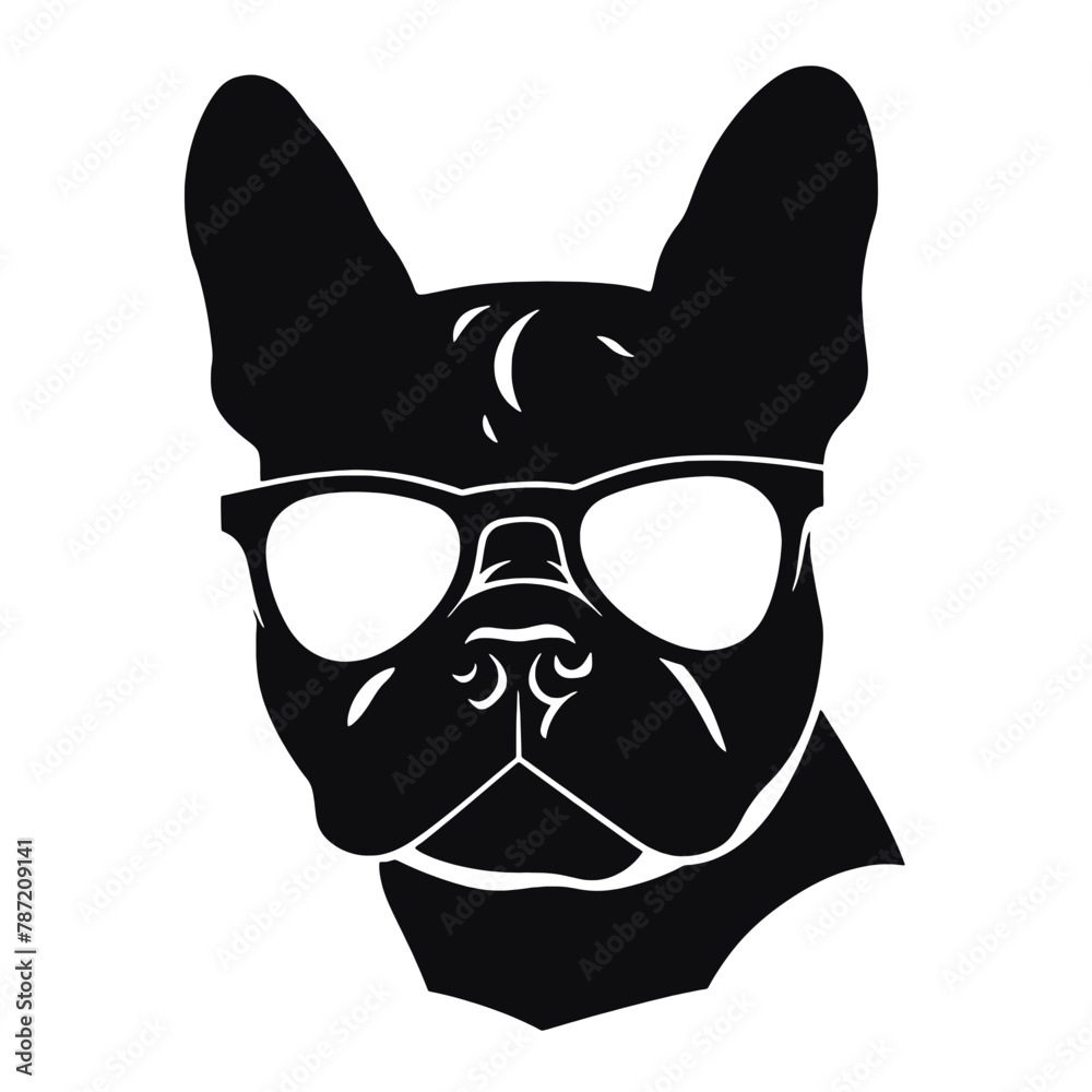 Cute french bulldog sketch. Vector illustration