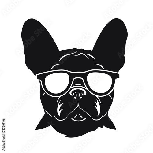 Cute french bulldog sketch. Vector illustration