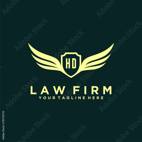HD initials design modern legal attorney law firm lawyer advocate consultancy business logo vector