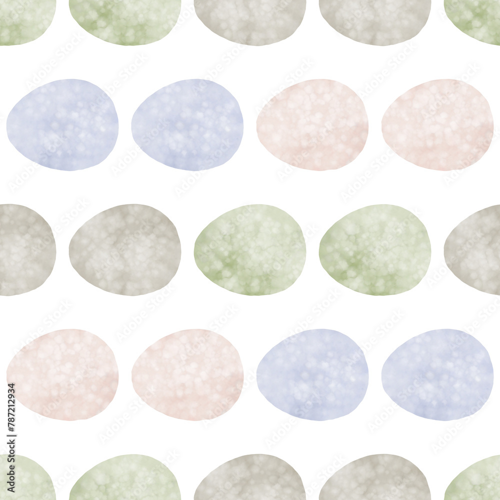 Seamless pattern with easter eggs, hand drawn illustration in watercolor style Seamless pattern with easter eggs, hand drawn illustration in watercolor style
