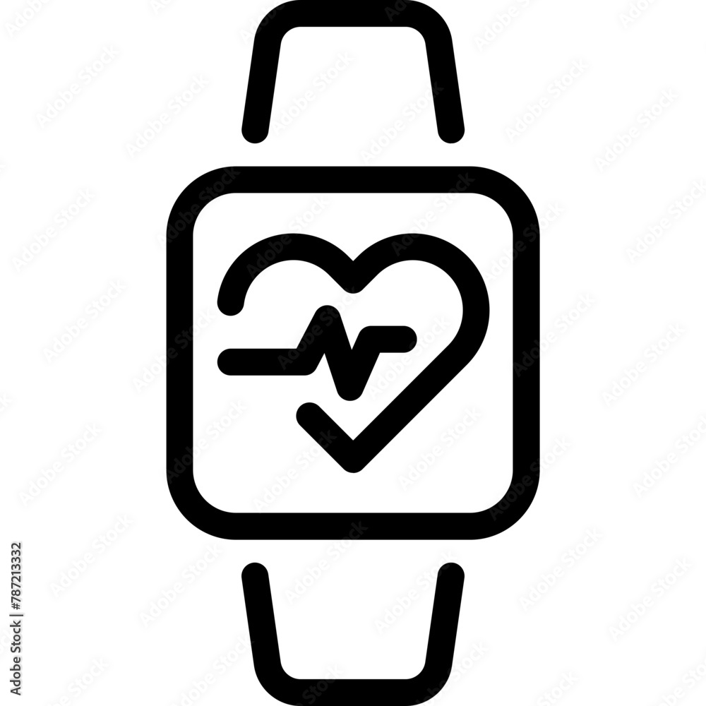 Smart Watch Heartbeat Icon Smart Watch Heartbeat Icon