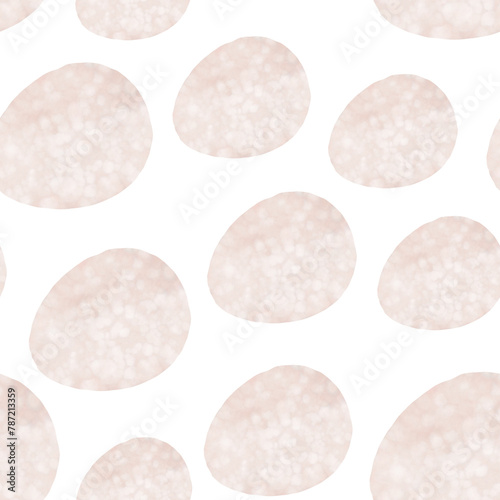 Seamless pattern with easter eggs, hand drawn illustration in watercolor style