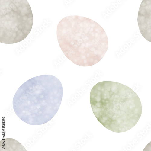 Seamless pattern with easter eggs, hand drawn illustration in watercolor style