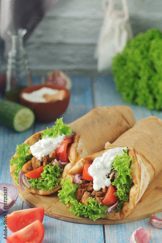 A traditional dish of Greece - gyros A traditional dish of Greece - gyros
