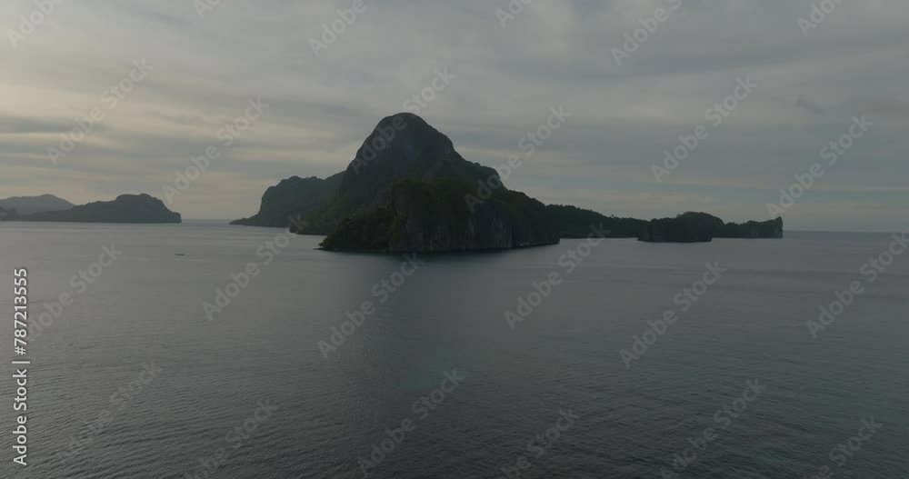 Flying over the sea in El Nido Palawan. Cadlao Island and islets in the Philippines. Flying over the sea in El Nido Palawan. Cadlao Island and islets in the Philippines.