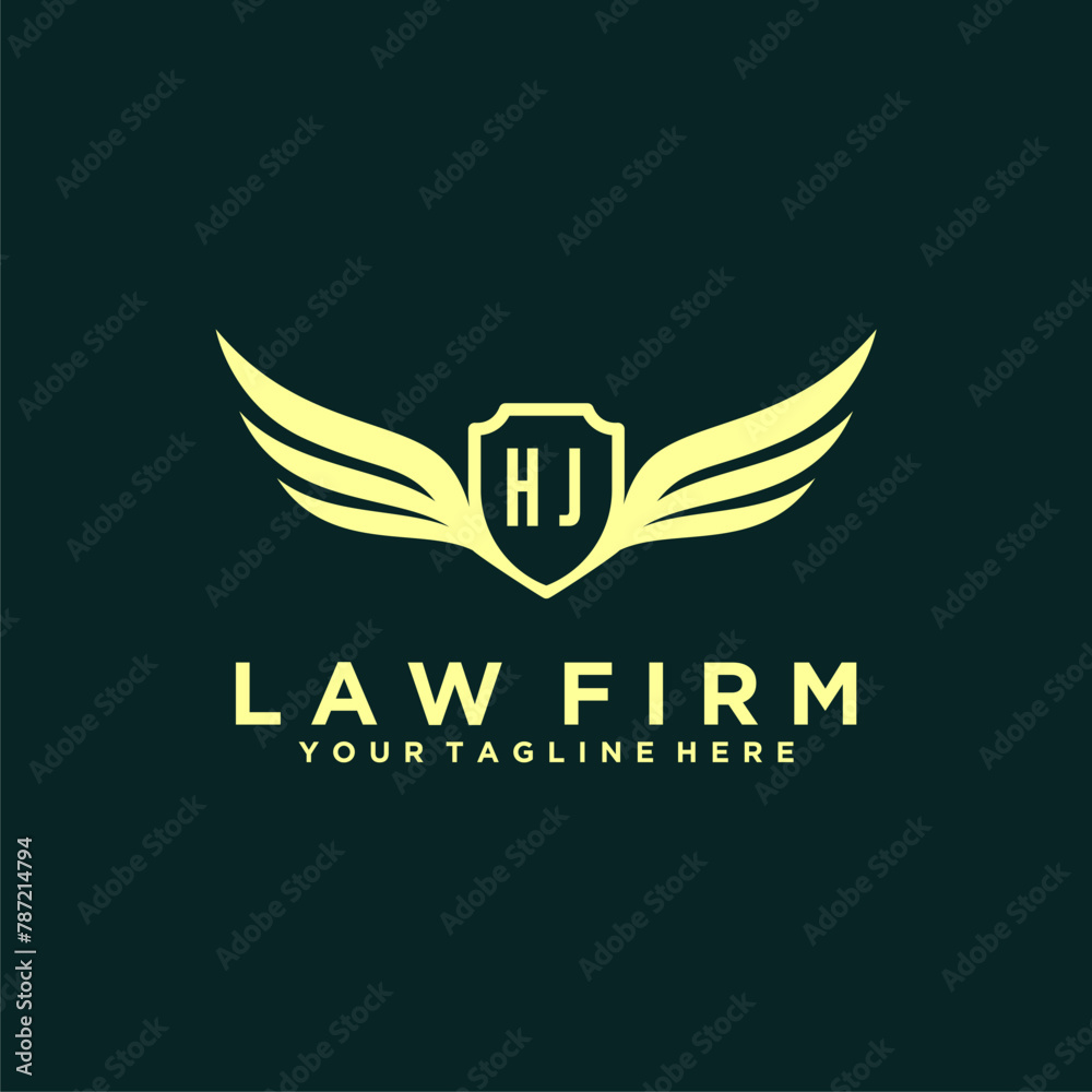 Obraz premium HJ initials design modern legal attorney law firm lawyer advocate consultancy business logo vector