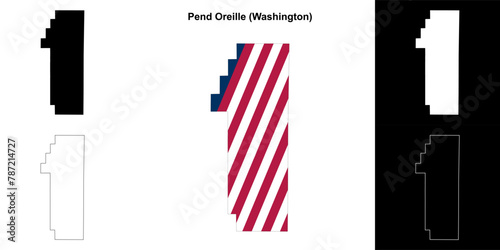 Pend Oreille County (Washington) outline map set