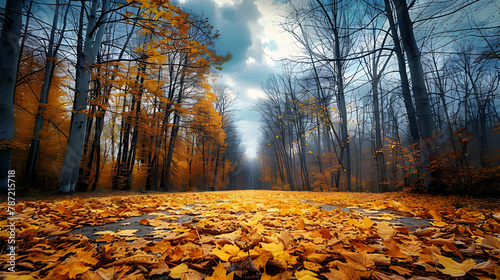 A Magical Autumn: The Enchanting Dance of Fall in a Serene Forest