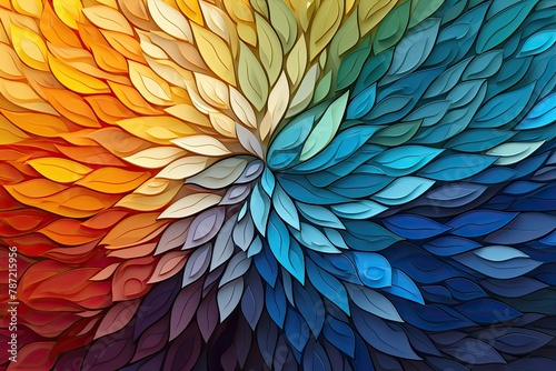 Abstract background illustrating the diverse symbolic meanings of a rainbow across different cultures. Capturing the universal significance and diversity of interpretations, Generative AI. © Анатолий Савицкий