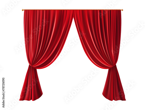 red velvet curtain isolated