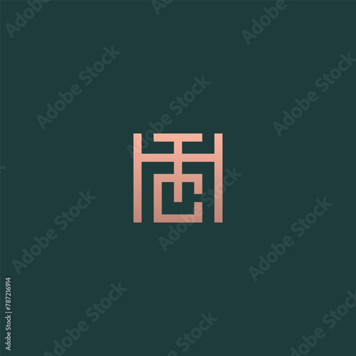 THC or HTC monogram logo square gold color.
