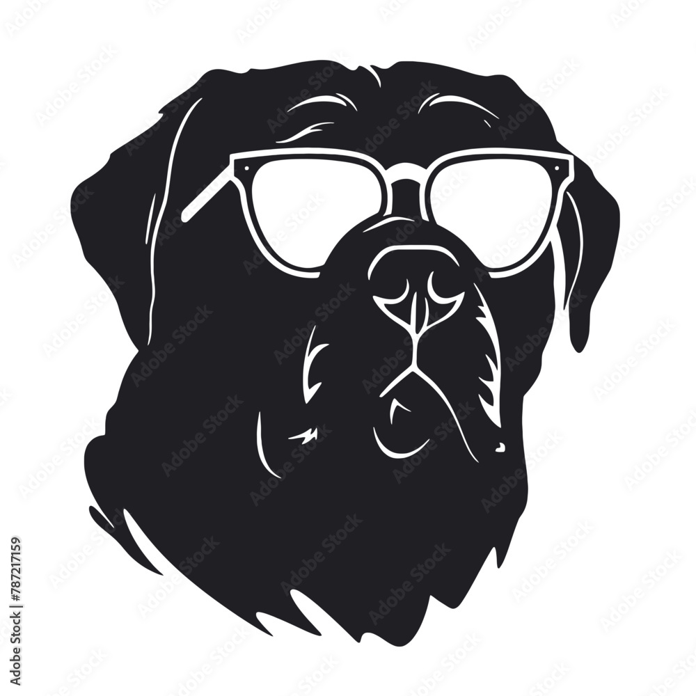 Rottweiler, Silhouettes Dog Face SVG, black and white Rottweiler vector Rottweiler, Silhouettes Dog Face SVG, black and white Rottweiler vector