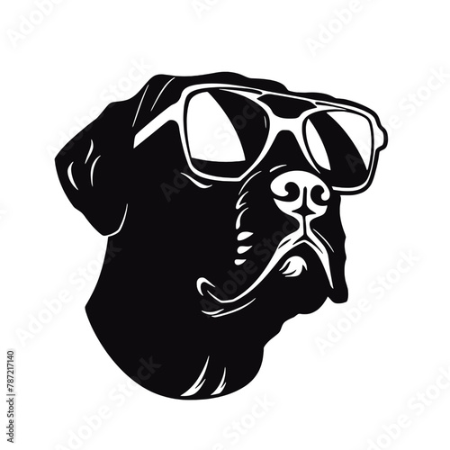 Rottweiler  Silhouettes Dog Face SVG  black and white Rottweiler vector