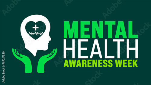 May is Mental Health Awareness Week background template. Holiday concept. use to background, banner, placard, card, and poster design template with text inscription and standard color. vector