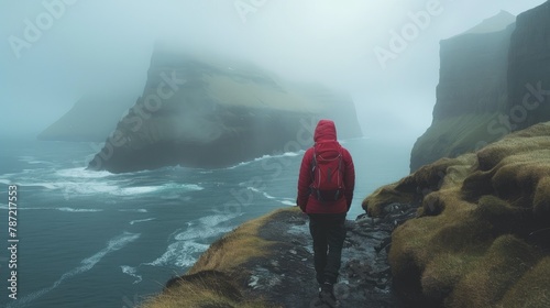 Exploring the fjords of Faroe Islands while backpacking photo