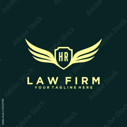 HR initials design modern legal attorney law firm lawyer advocate consultancy business logo vector