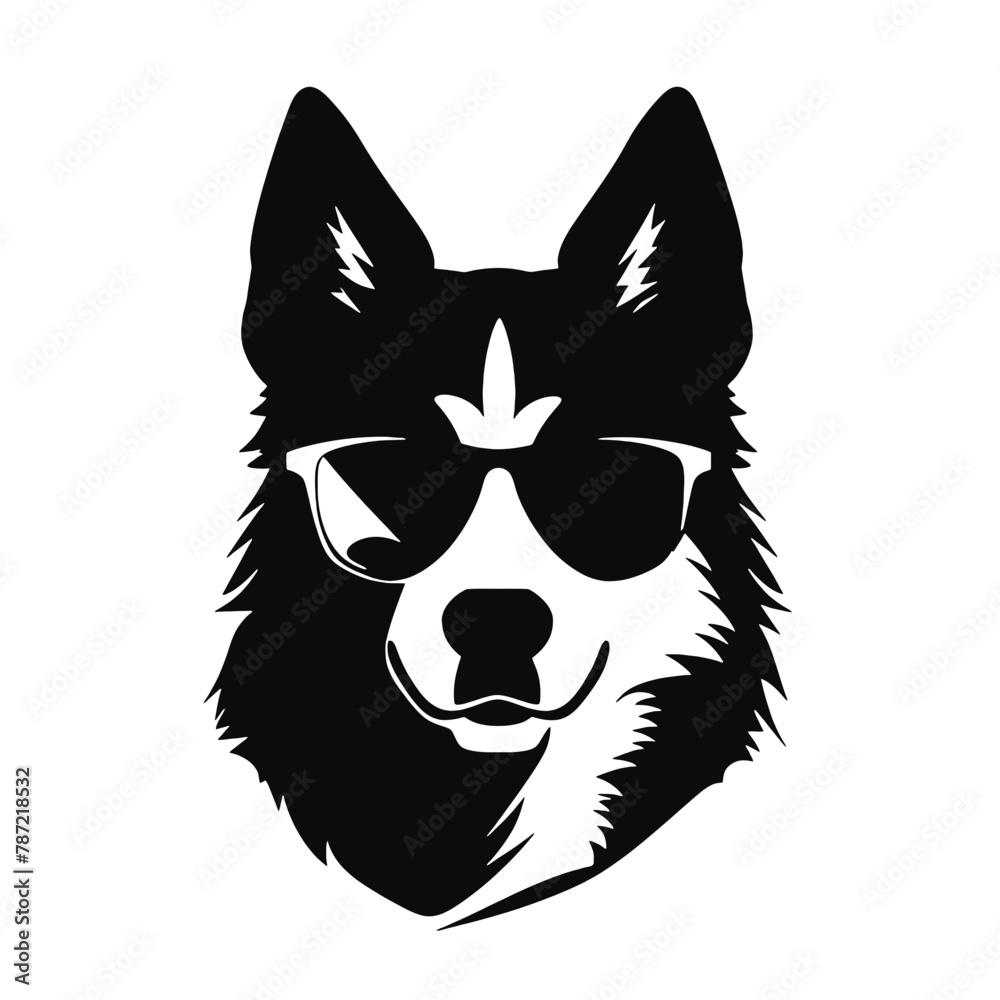 Fototapeta premium Siberian husky dog - isolated vector illustration