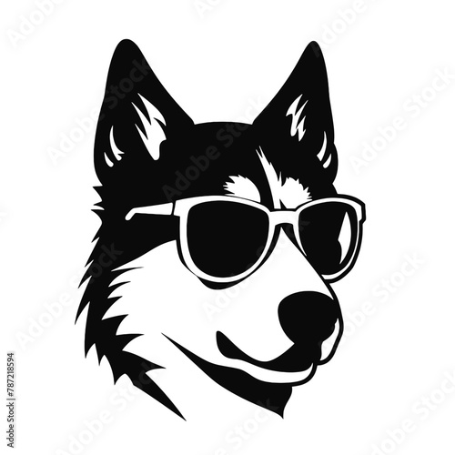 Siberian husky dog - isolated vector illustration