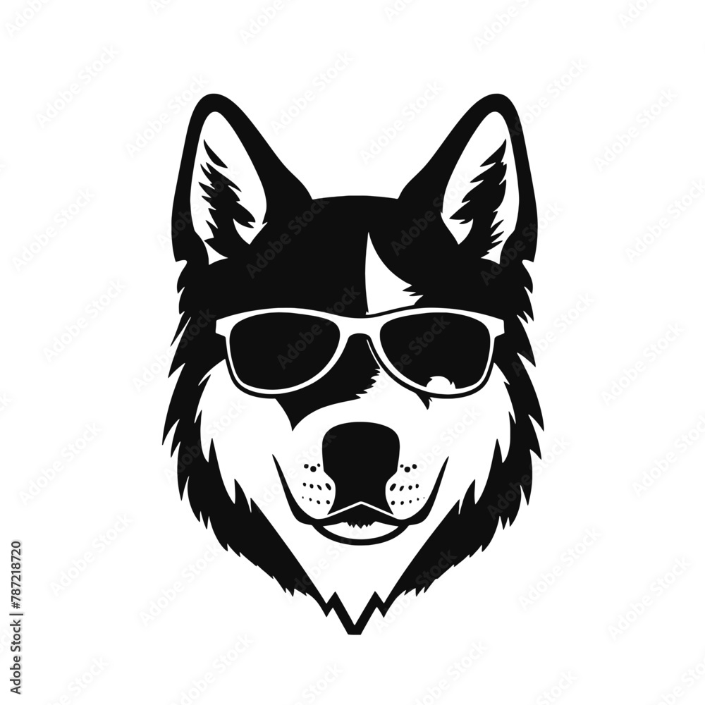 Siberian husky dog - isolated vector illustration Siberian husky dog - isolated vector illustration