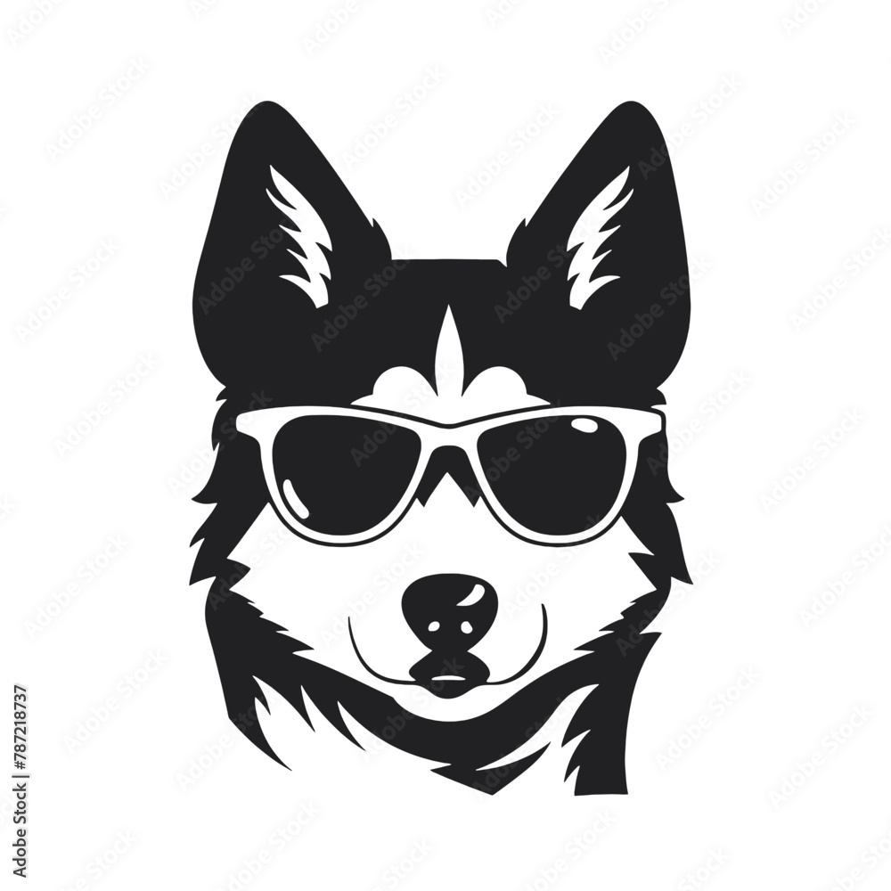 Siberian husky dog - isolated vector illustration