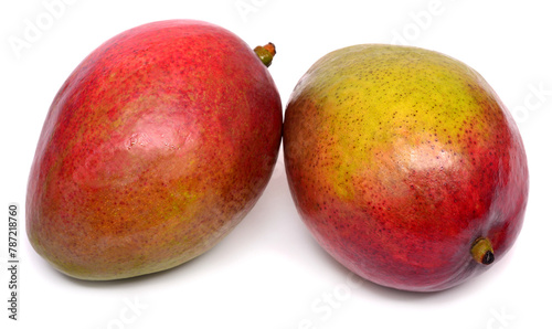 Two mango fruit isolated on white background
