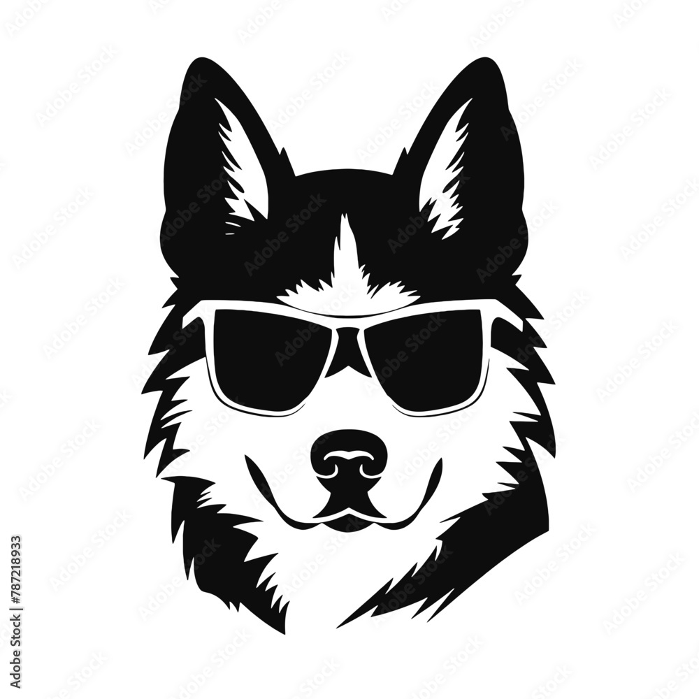 Siberian husky dog - isolated vector illustration Siberian husky dog - isolated vector illustration