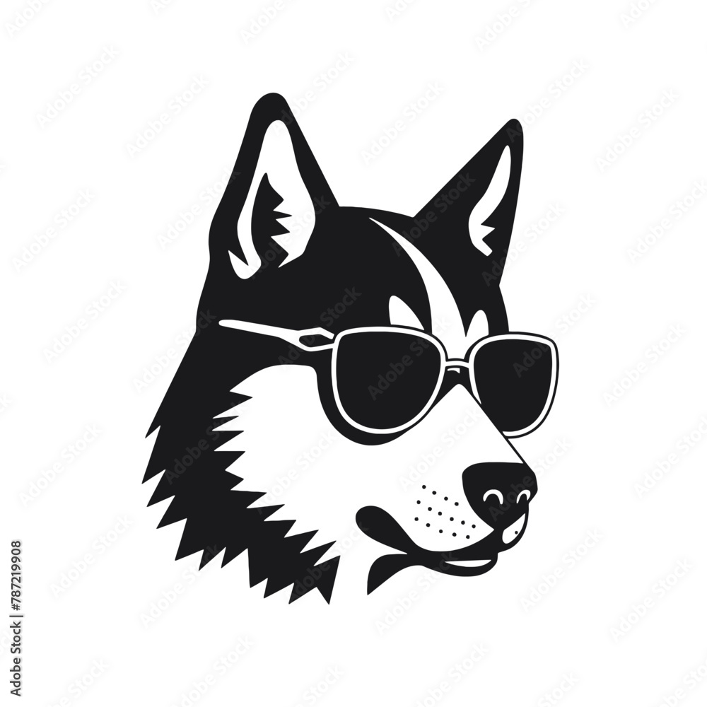 Husky Standing Vector Logo Husky Standing Vector Logo