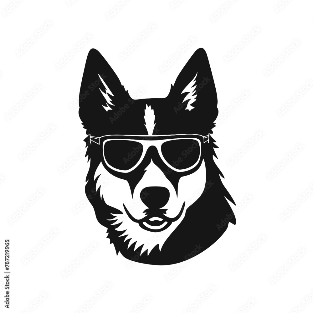 Husky Standing Vector Logo Husky Standing Vector Logo
