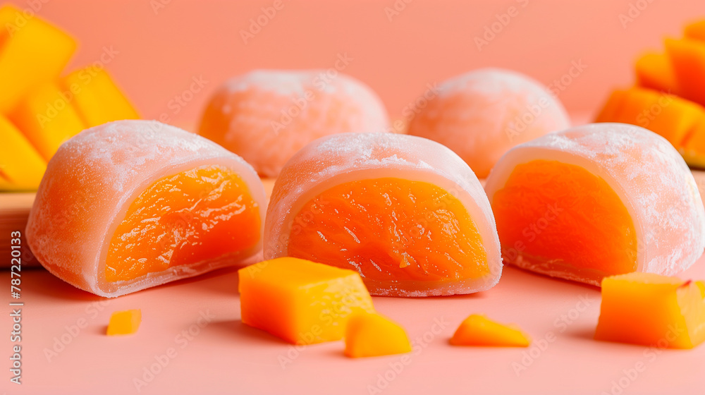 Japanese mochi ice cream filled with mango 