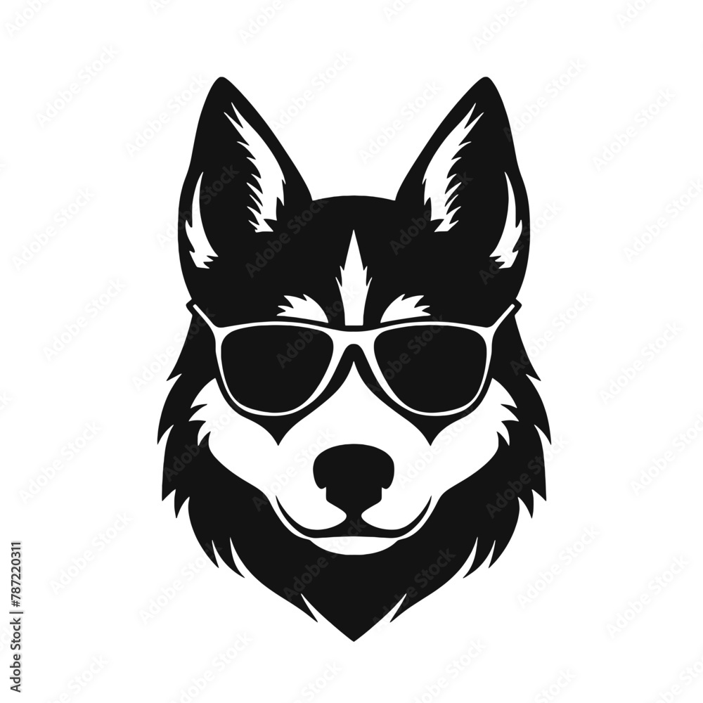 Husky Standing Vector Logo Husky Standing Vector Logo