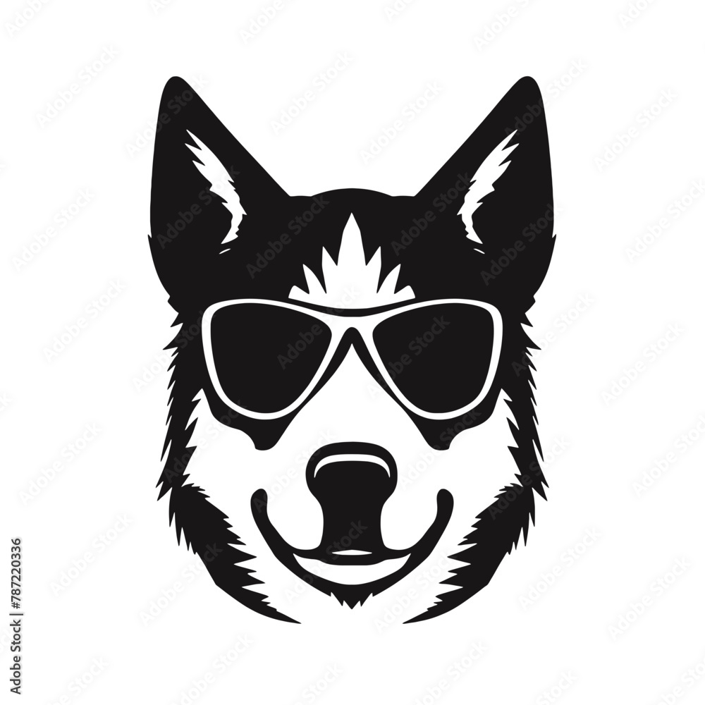 Husky Standing Vector Logo Husky Standing Vector Logo
