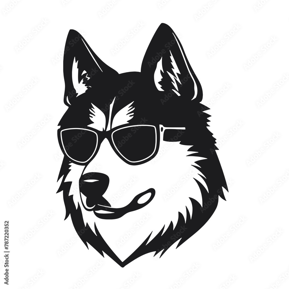 Husky Standing Vector Logo Husky Standing Vector Logo