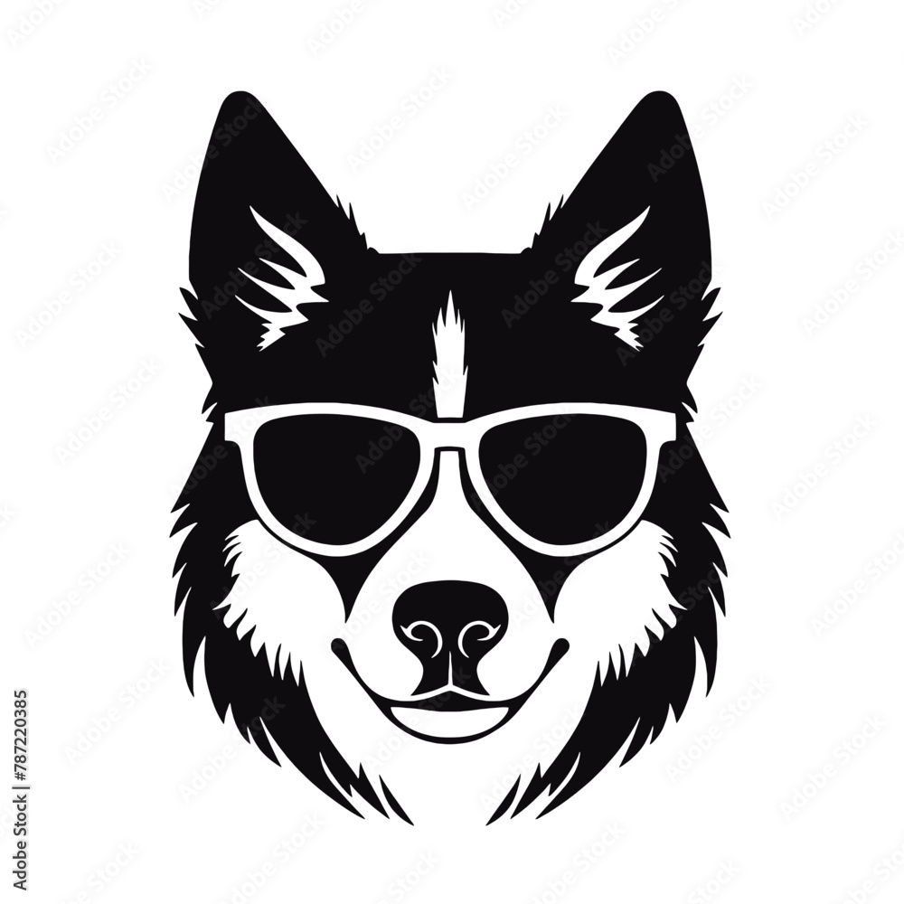 Husky Standing Vector Logo Husky Standing Vector Logo