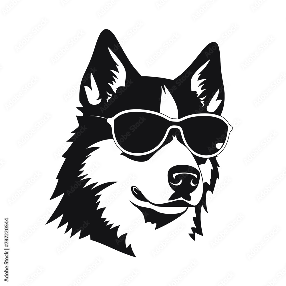 Husky Standing Vector Logo