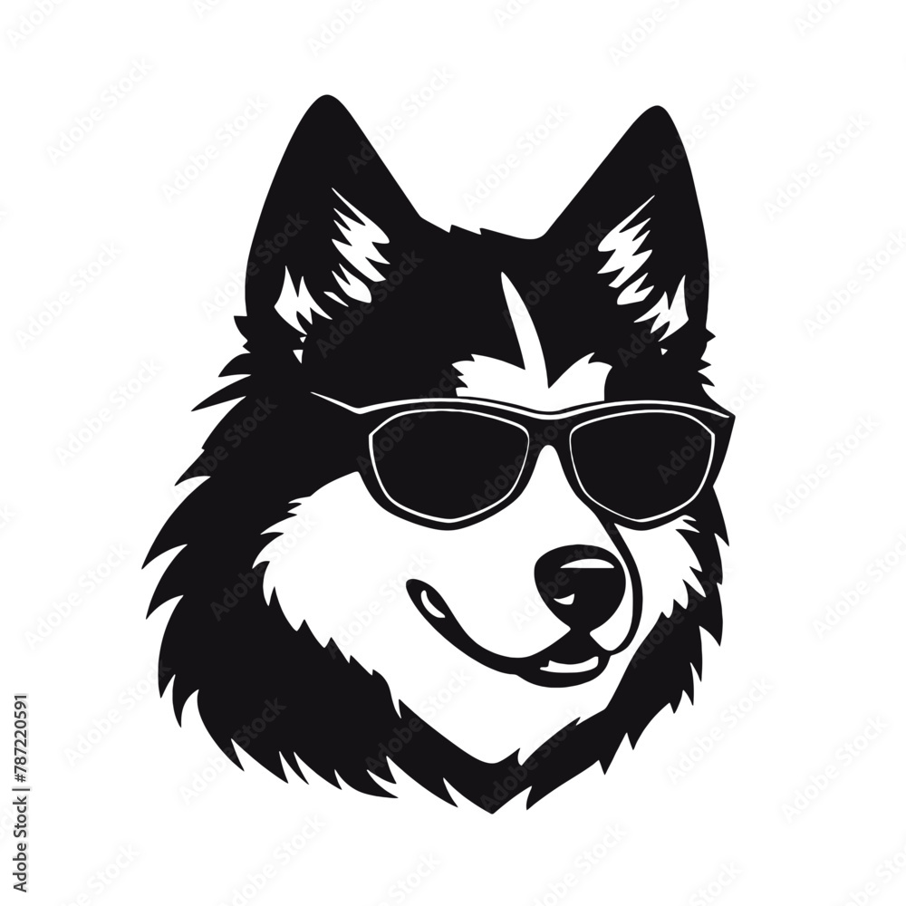 Husky Standing Vector Logo Husky Standing Vector Logo