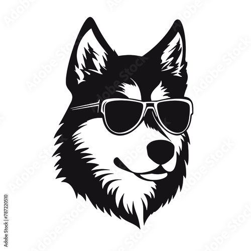 Husky Standing Vector Logo