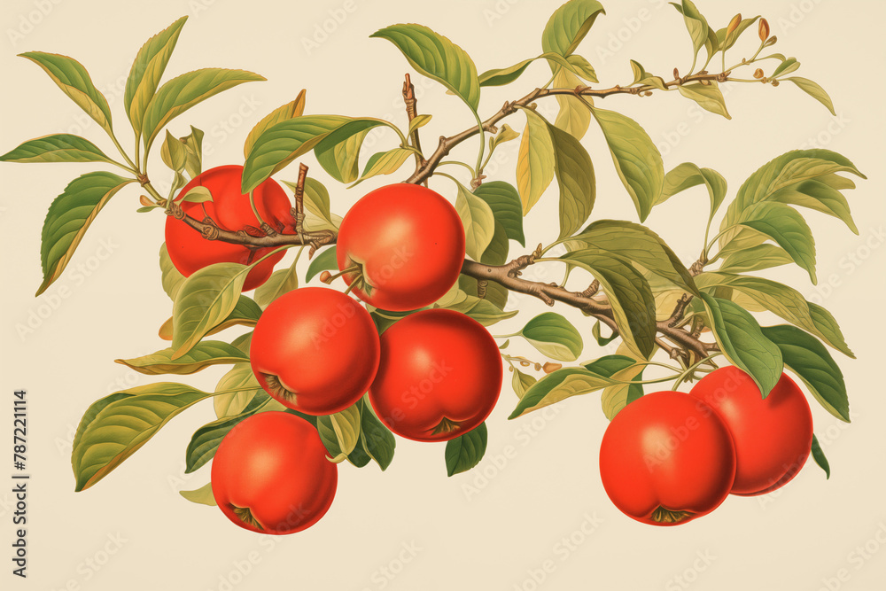 A vibrant illustration of Malay apple, exuding their natural beauty and freshness