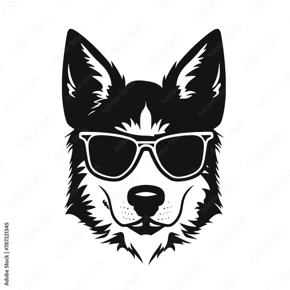 Husky silhouette, logo style vector illustration Husky silhouette, logo style vector illustration