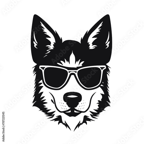Husky silhouette, logo style vector illustration © vectorcyan