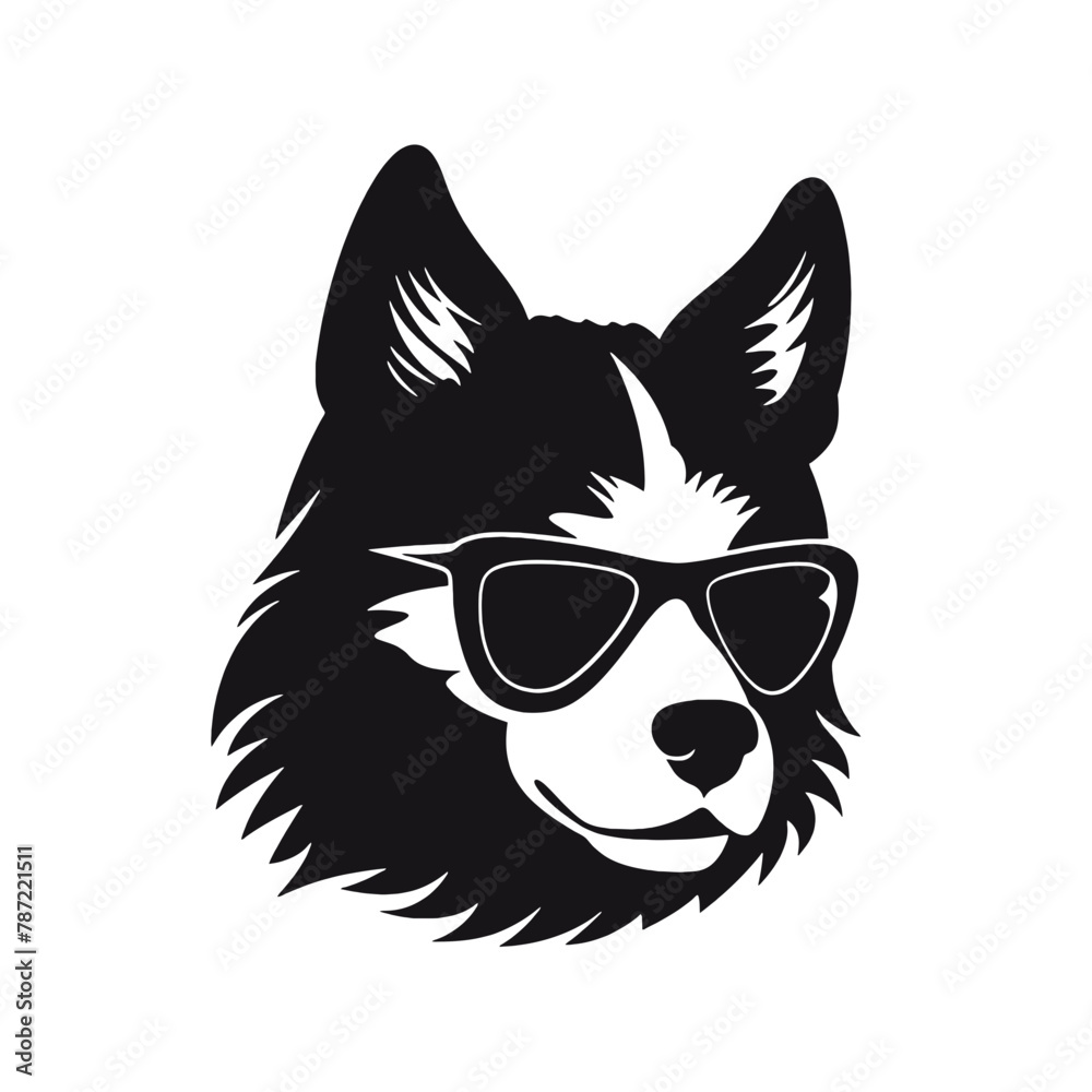 Husky silhouette, logo style vector illustration Husky silhouette, logo style vector illustration