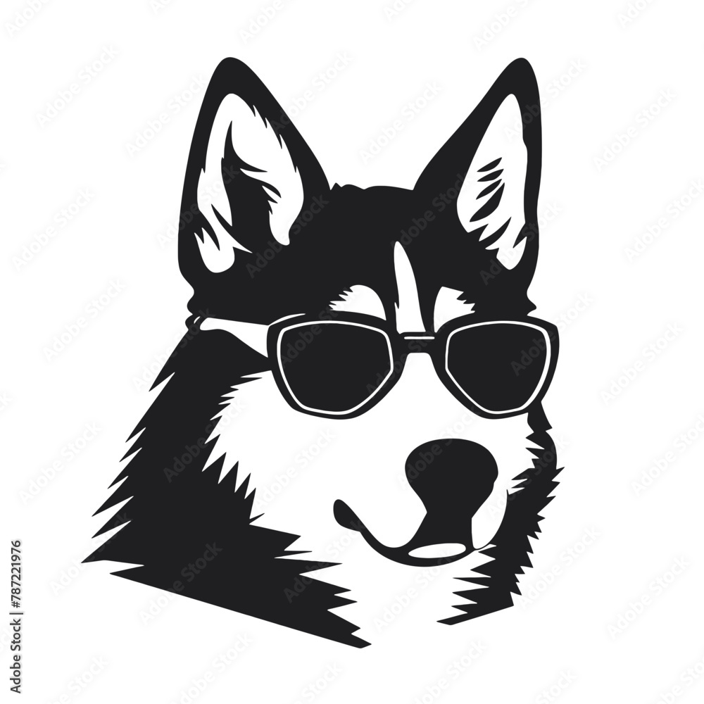 Husky silhouette, logo style vector illustration Husky silhouette, logo style vector illustration
