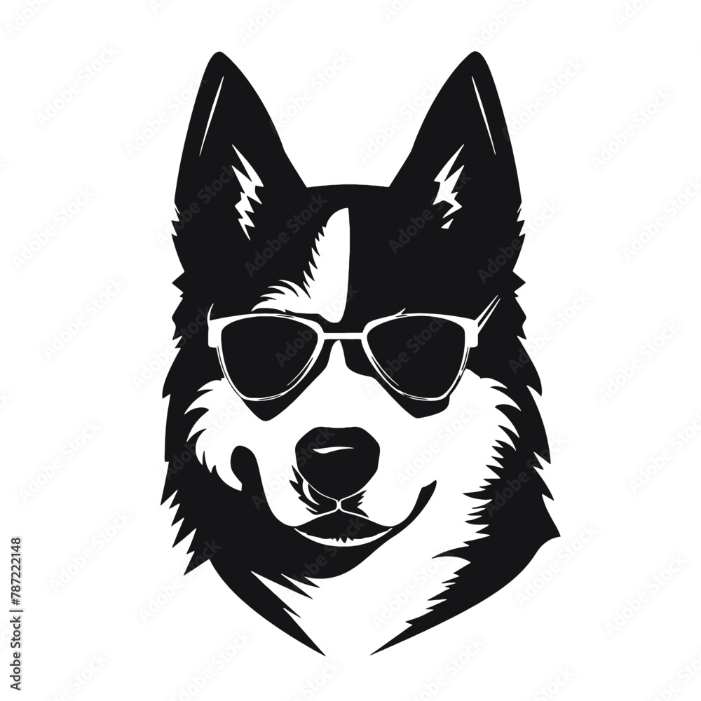 Husky silhouette, logo style vector illustration Husky silhouette, logo style vector illustration