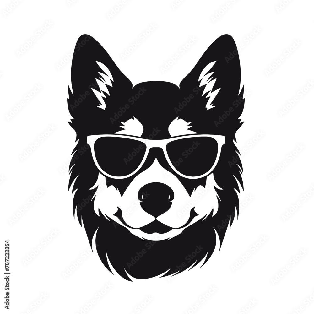 Siberian husky dog vector silhouette Siberian husky dog vector silhouette