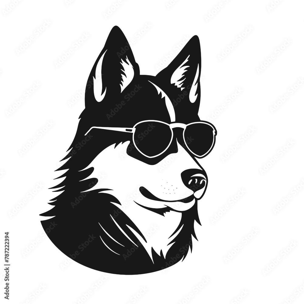 Siberian husky dog vector silhouette Siberian husky dog vector silhouette