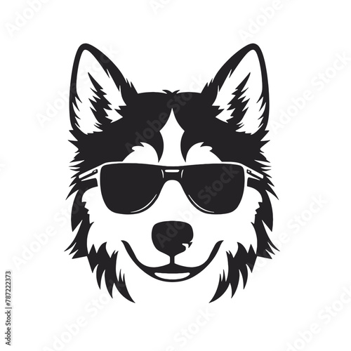 Siberian husky dog vector silhouette © vectorcyan