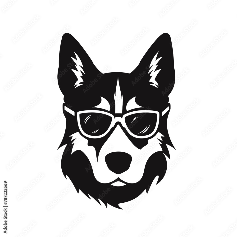 Siberian husky dog vector silhouette